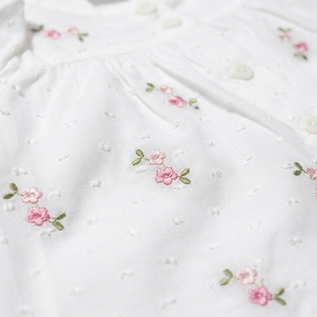 Blusita Lino Flowers + Short Moñito