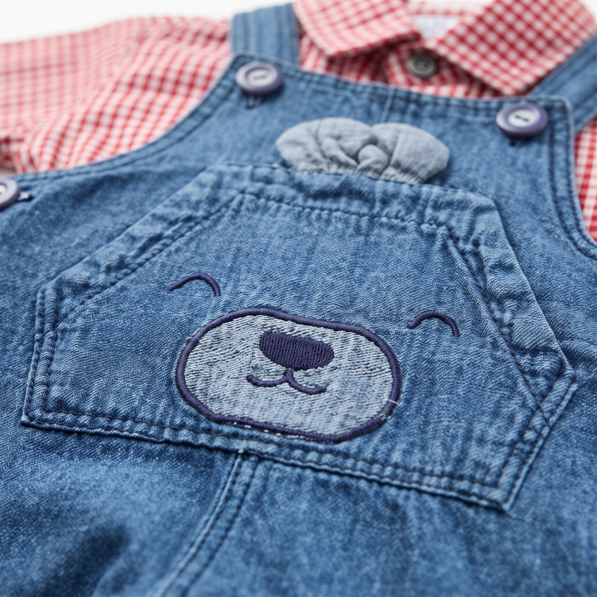 Overall Rabit Denim + Camisa Cuadros