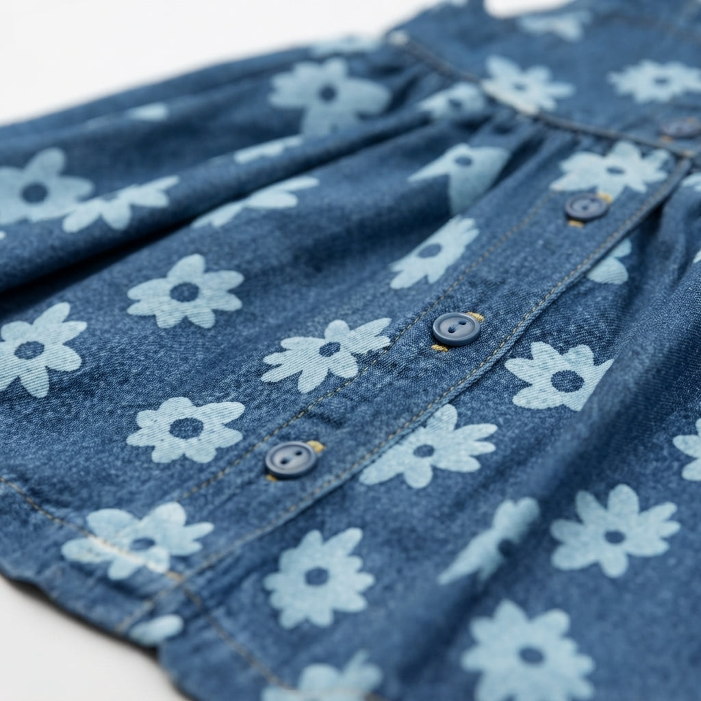Vestido Flowers Denim + Calzoncito