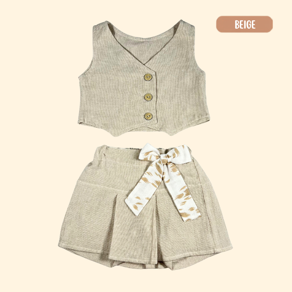 Chaleco + Falda Short Lino