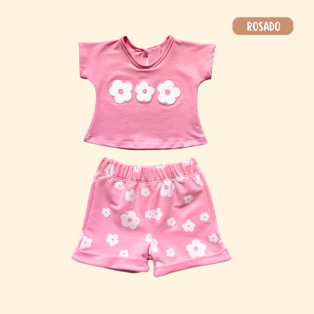Camisa Flowers + Short Burda