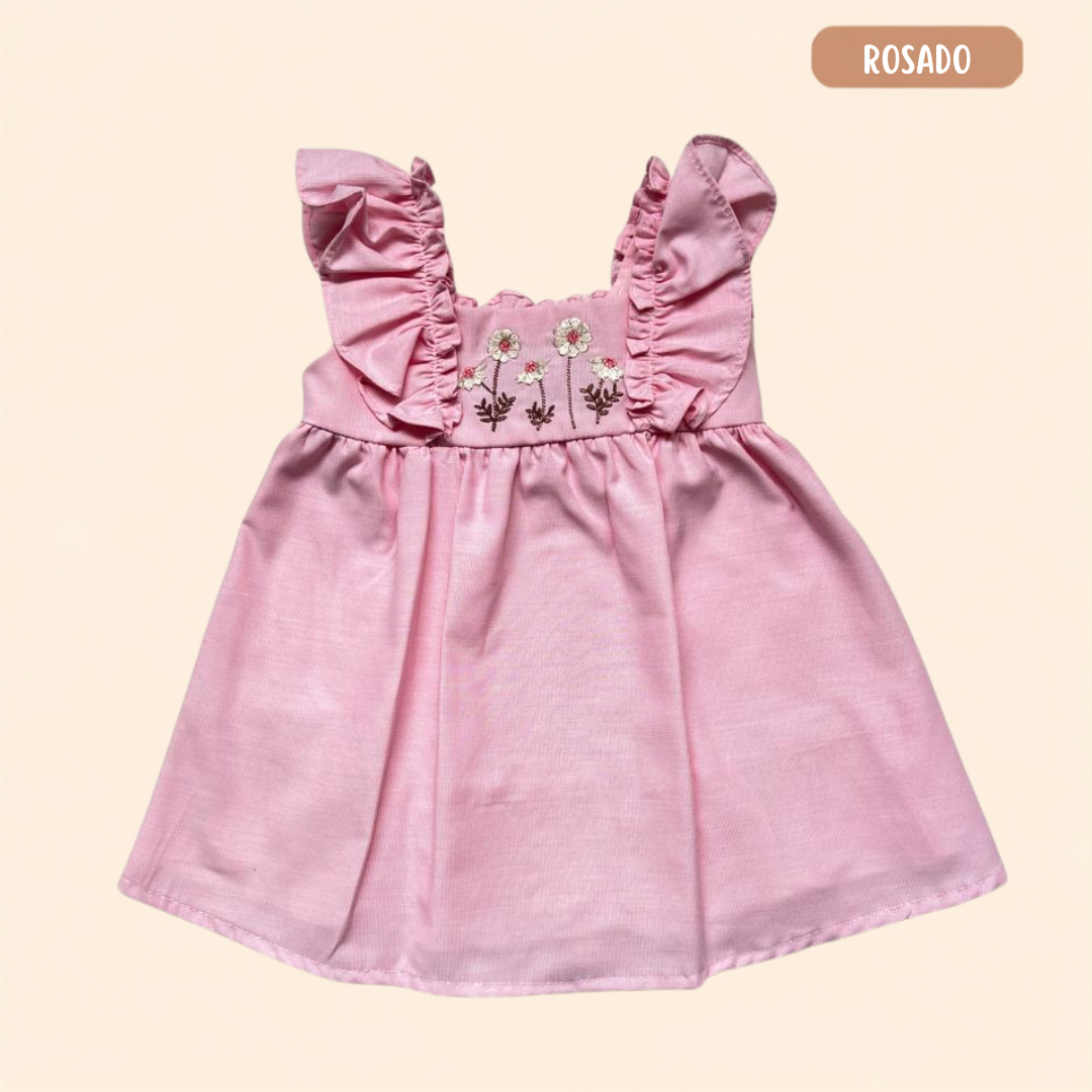 Vestido Flores Lino + Calzoncito