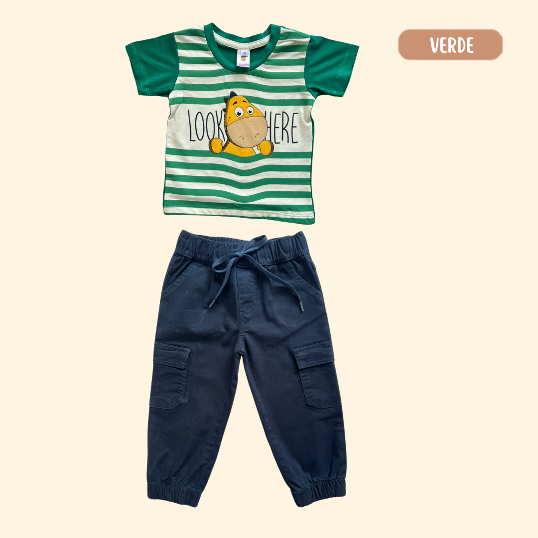 Camisa Dino Rayitas + Jogger
