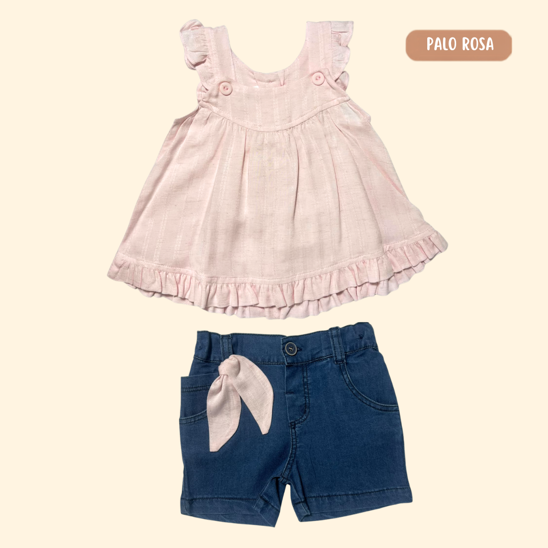 Blusita Lino + Short Denim
