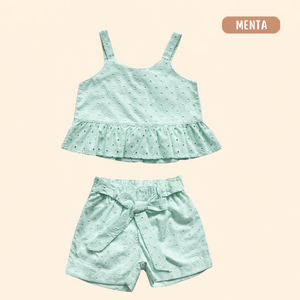 Blusita Tiras + Short Moño Ojalillo