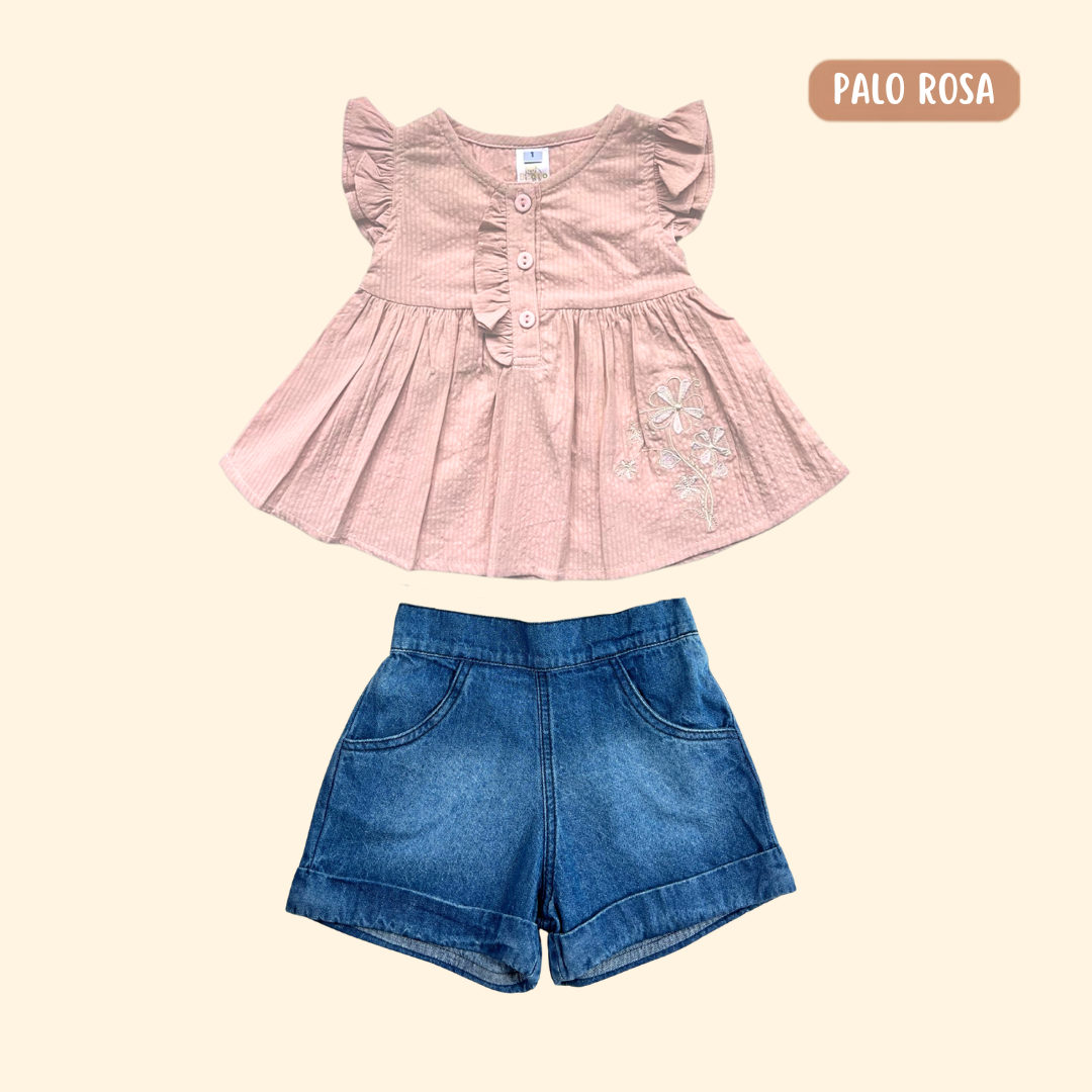 Blusita Mariposas + Short Denim